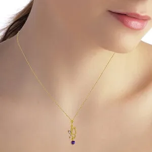 0.4 Carat 14K Solid Yellow Gold Flutter Fly Amethyst Necklace