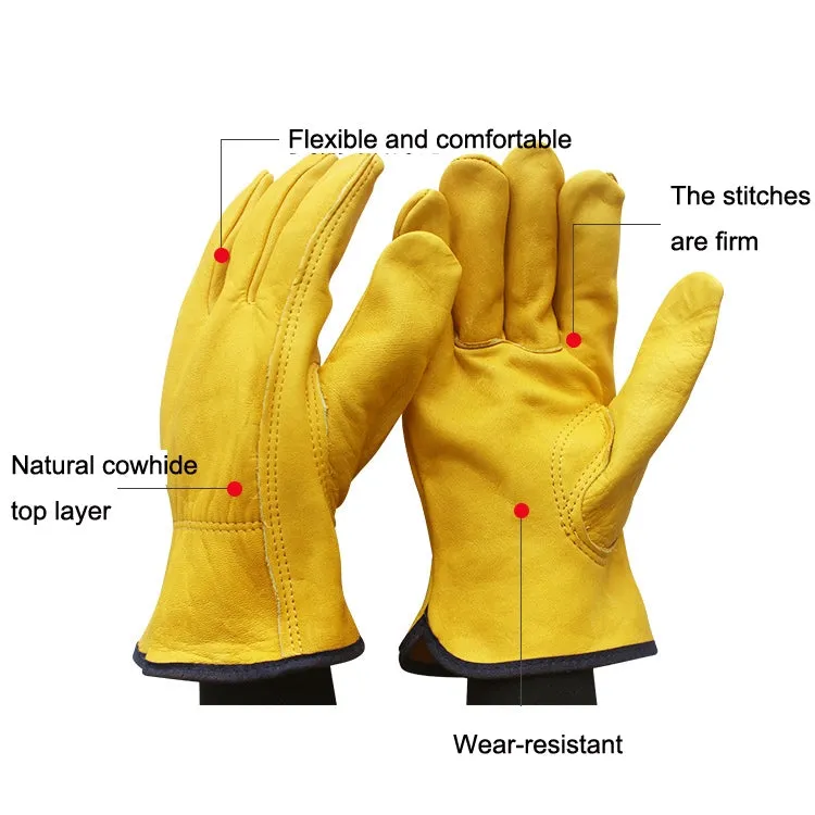 1 Pair JJ-1011 Genuine Leather Outdoor Wear-resistant Gardening Gloves, Size: XL