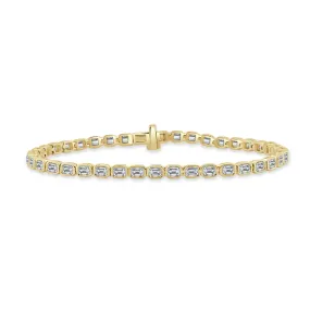 14k Gold & Emerald-Cut Diamond Bracelet - 4.50ct