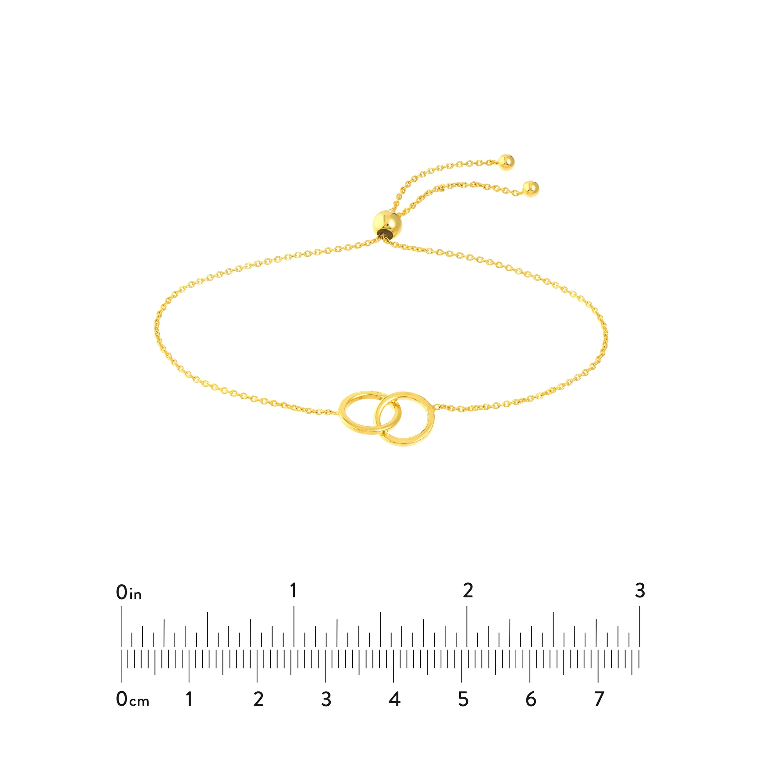 14K Solid Yellow Gold Intertwine Bolo Bracelet