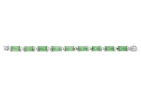 20cm Sterling Silver Jade Good Luck Bracelet