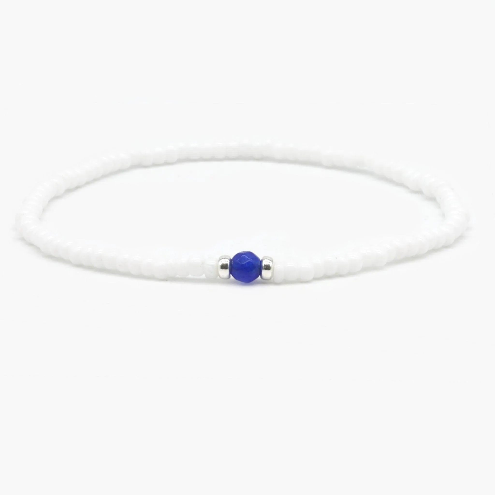 2mm Beads Dandy Bracelet (White/Blue)