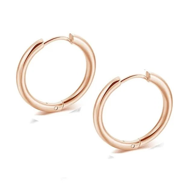 2PC /Set Stainless Steel Small Hoop Earrings for Women Men Gold Black Circle Thick Ear Ring Huggie Earrings Hoop Piercing 2020