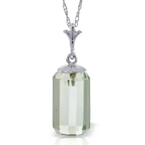 4.5 Carat 14K Solid White Gold Necklace Bullet Cut Green Amethyst