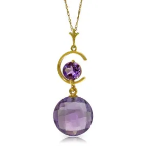 5.8 Carat 14K Solid Yellow Gold Come Untangled Amethyst Necklace