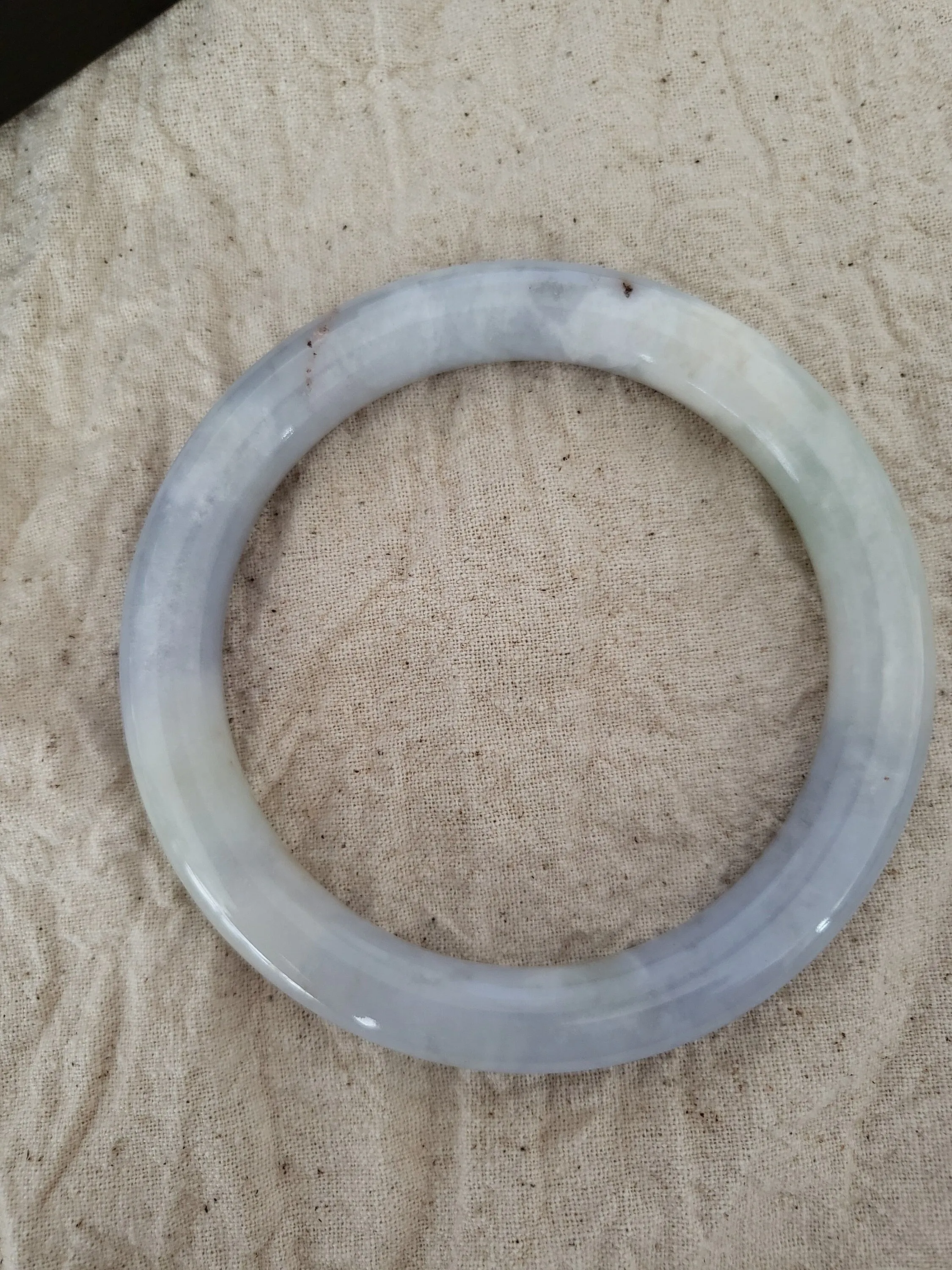 59.3mm Lavender Jadeite Grade A Bangle Natural Burma Jade Purple [LAVENDER TURQUOISE COLLECTION]