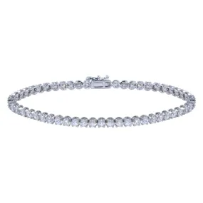 925 Sterling Silver Clear CZ Bubble Tennis Bracelet -GMB00014