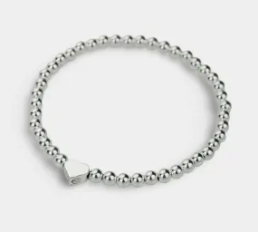 925 Sterling Silver Heart Bracelet, Sterling Silver Stretch Bracelet, Heart Bracelet, Stacked Bracelets