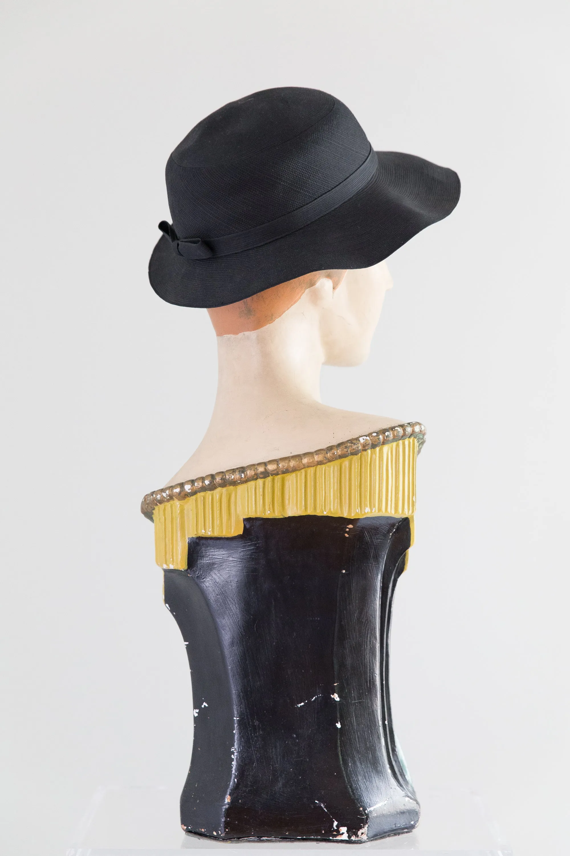 Adorable 1960's Black Bucket Style Hat From Neiman Marcus