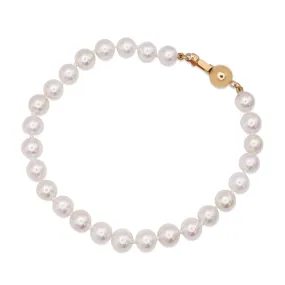 Akoya Cultured Pearl Bracelet - 18ct Yellow Gold Clasp