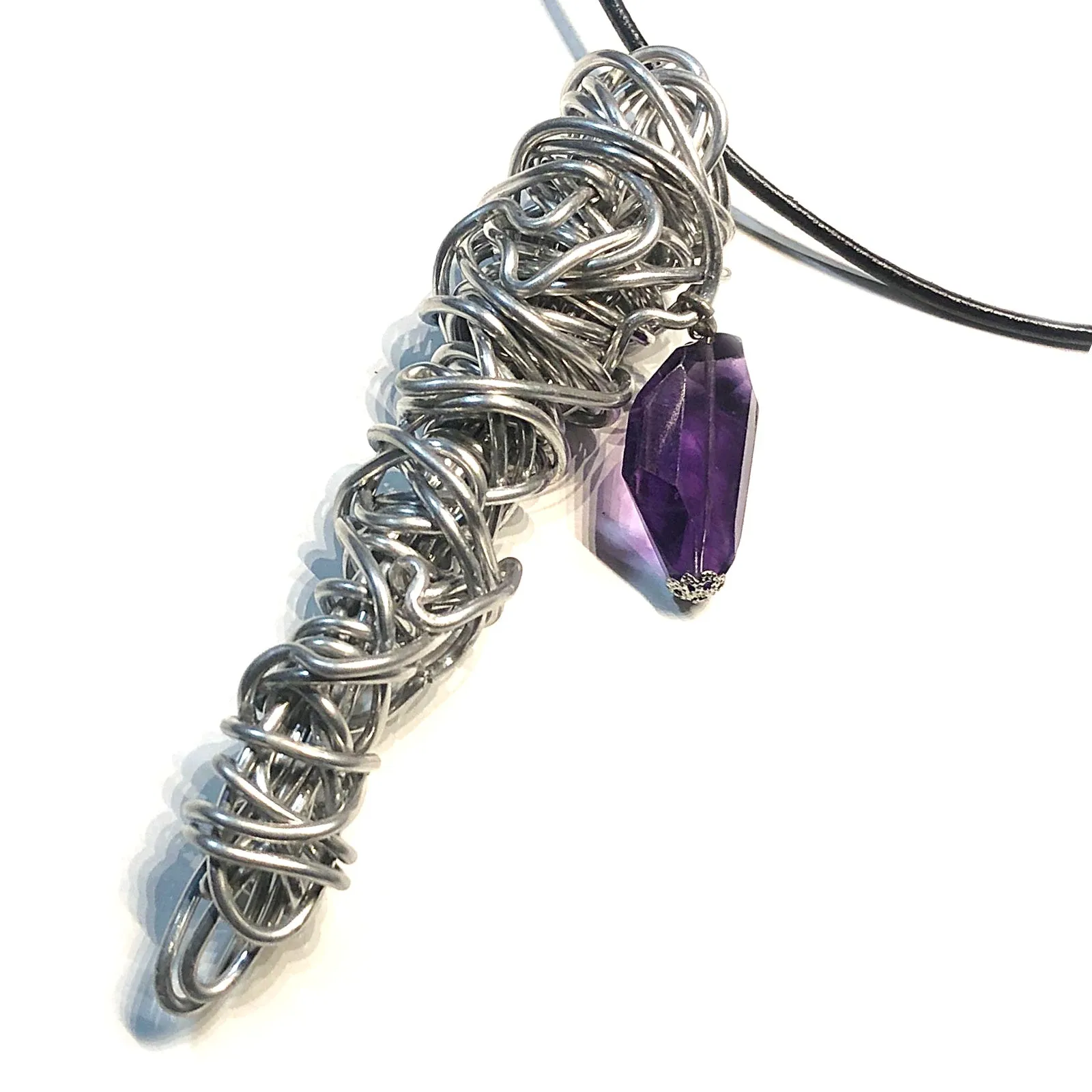 Aluminum Amethyst Necklace