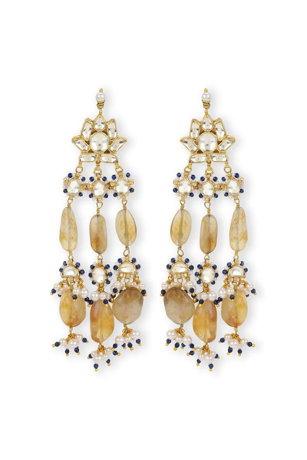 Amber Ahmedabadi Earrings- Blue