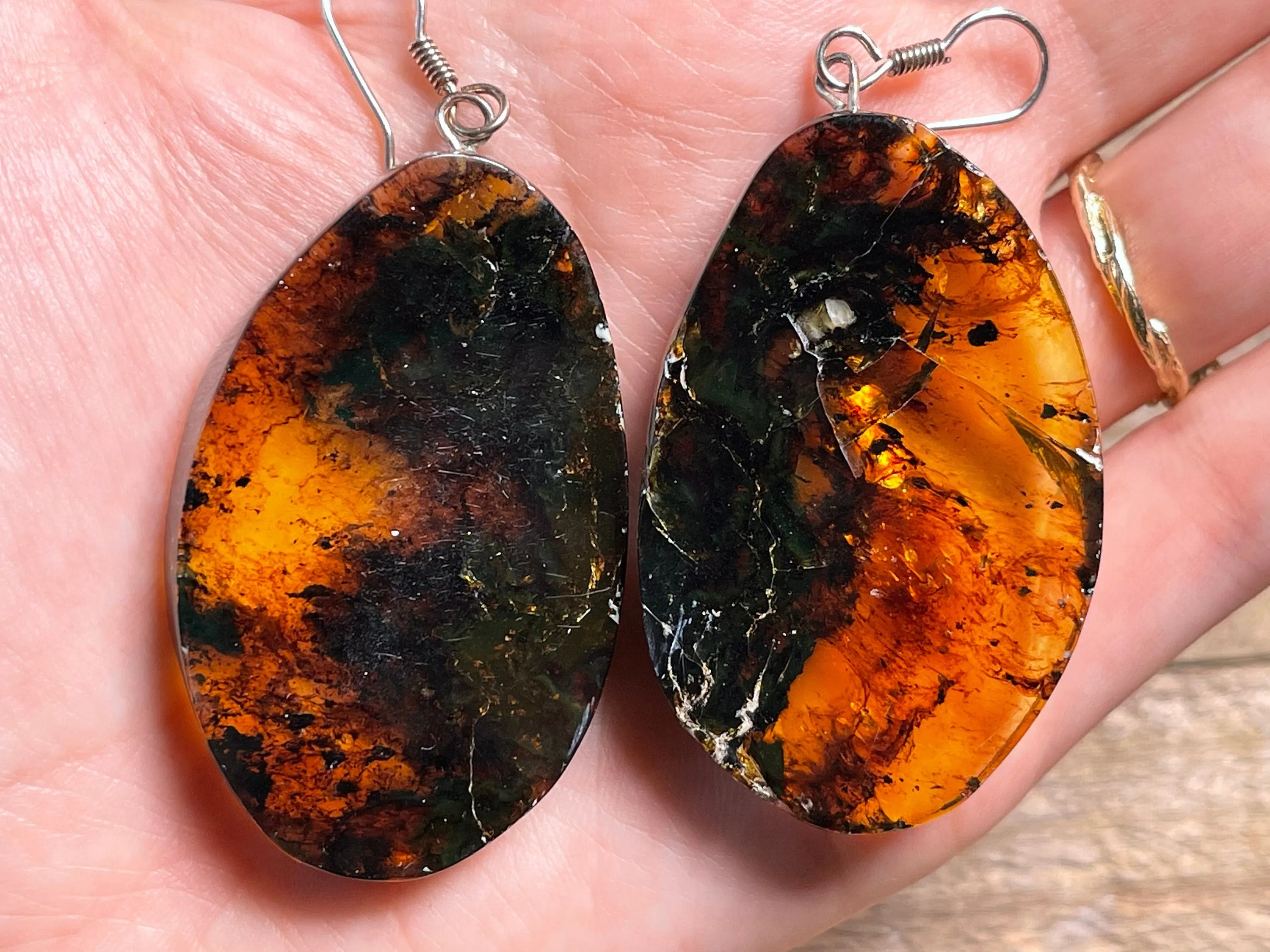 AMBER Crystal Earrings - Statement Earrings, Dangle Earrings, Handmade Jewelry, Healing Crystals and Stones, 48421