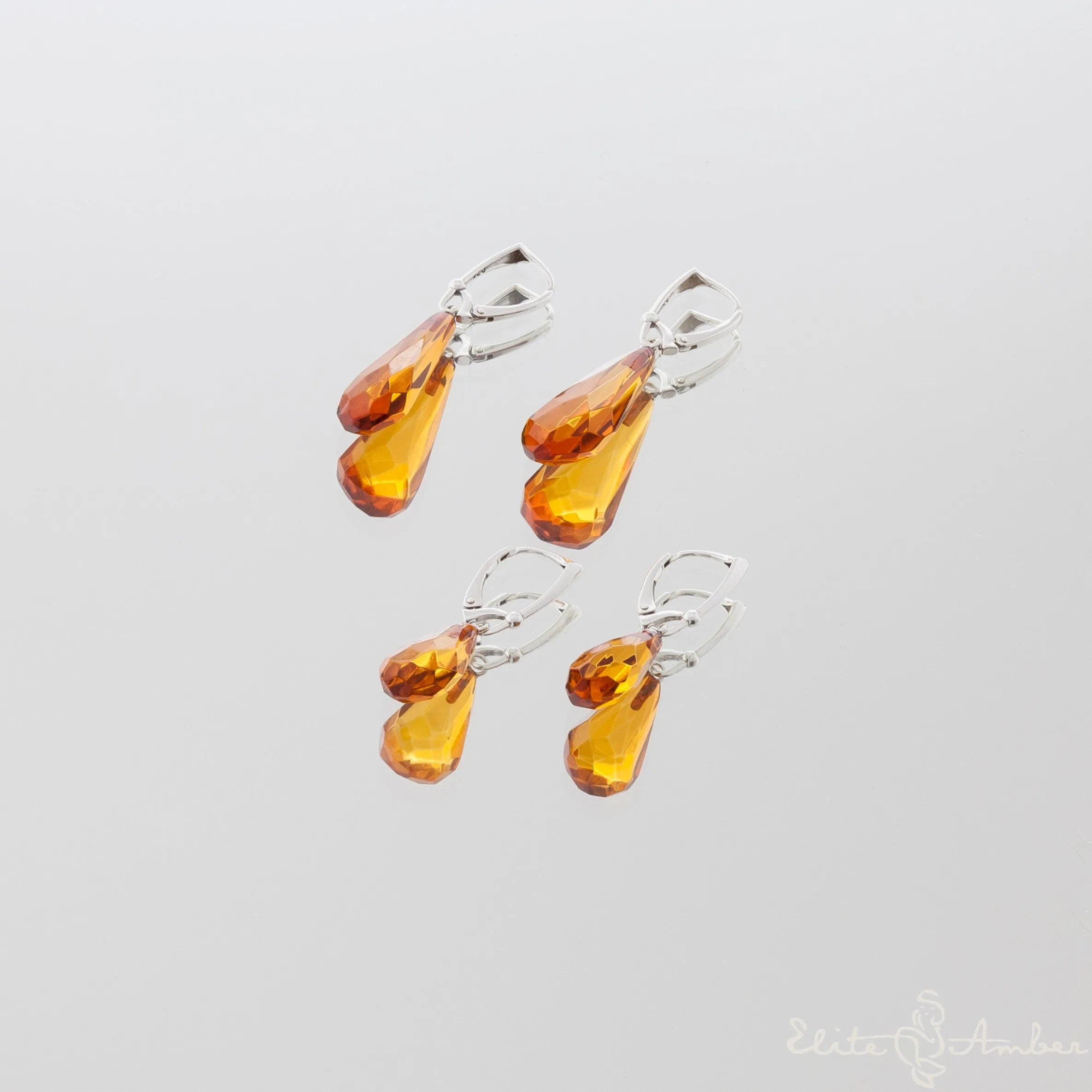 Amber earrings "Honey droplets"