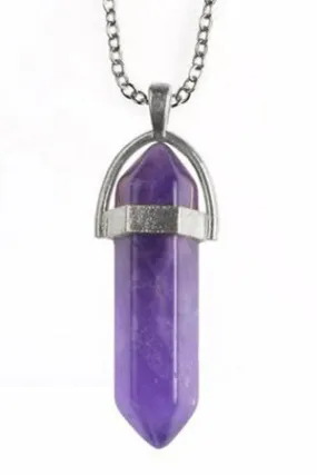 Amethyst Crystal Pendant Necklace