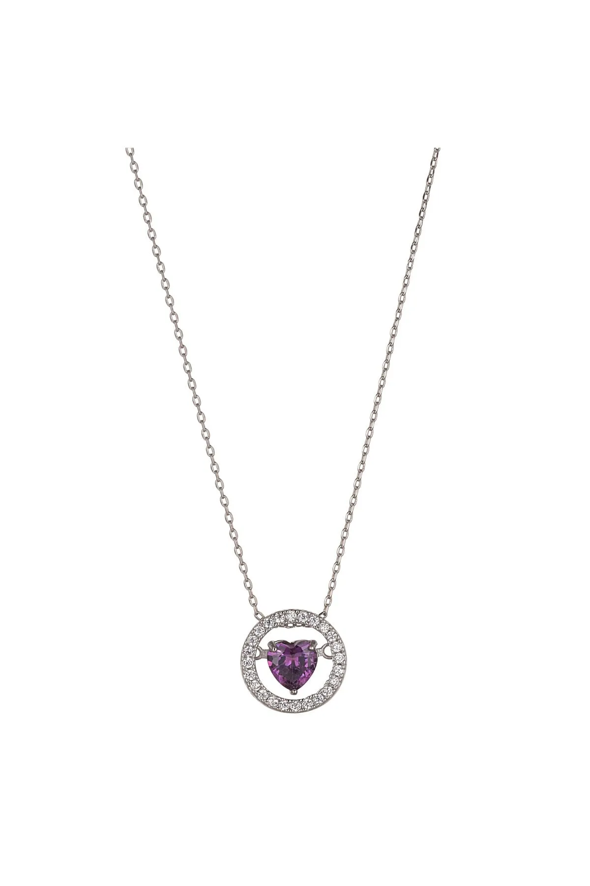 Amethyst Moving Heart Necklace