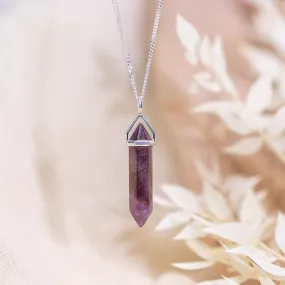 Amethyst Sterling Silver Point Pendant