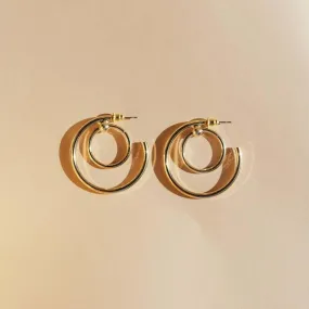 Angels Whisper Adilla Double Hoop Gold Earrings