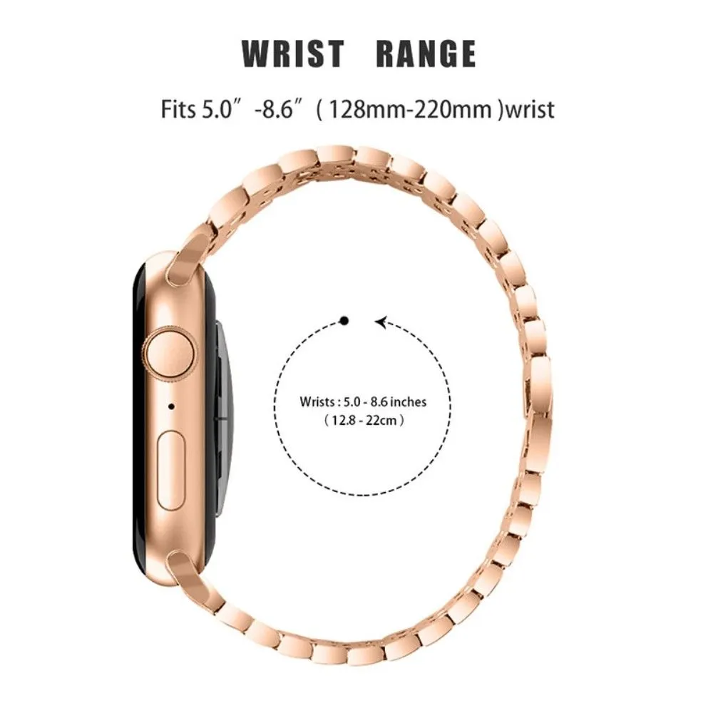 Apple Watch (41mm) five bead shiny rhinestone watch strap - Rose Gold / Rose / Rose Gold