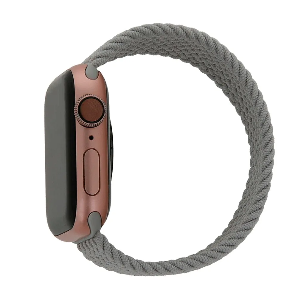 Apple Watch (42/44/SE/45/46/49mm) Elastisk Stof Rem - Str. XS - Grå