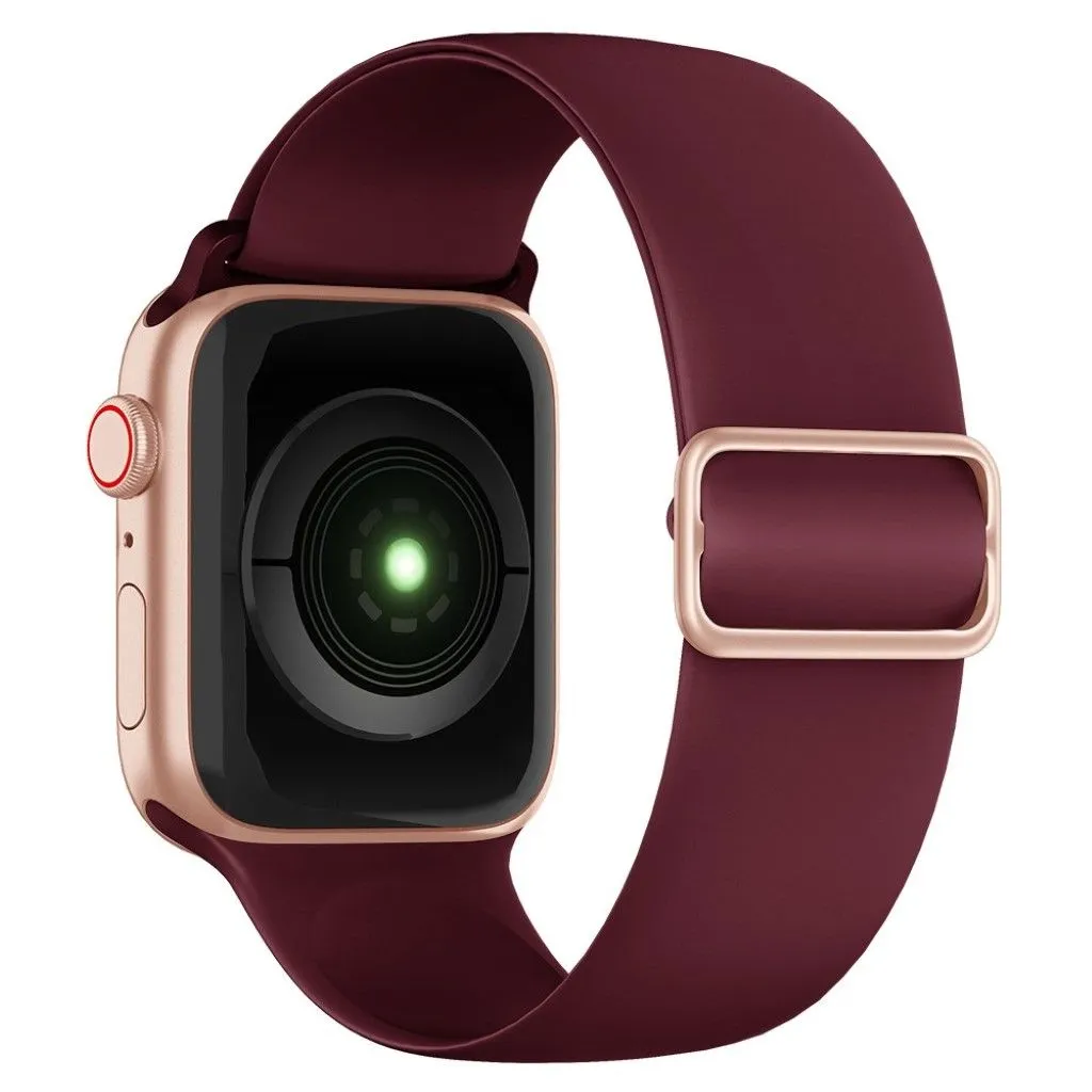 Apple Watch 44mm elastic silicone watch strap - Wine Red