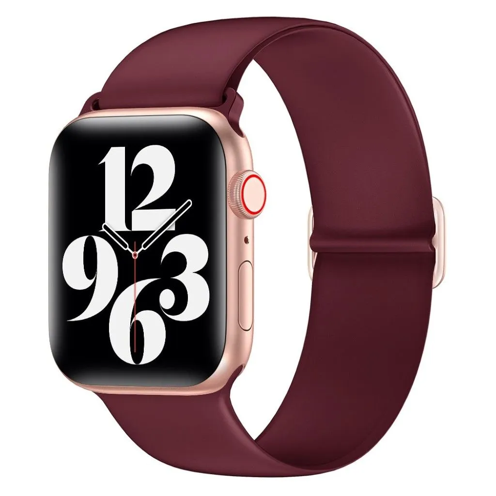 Apple Watch 44mm elastic silicone watch strap - Wine Red