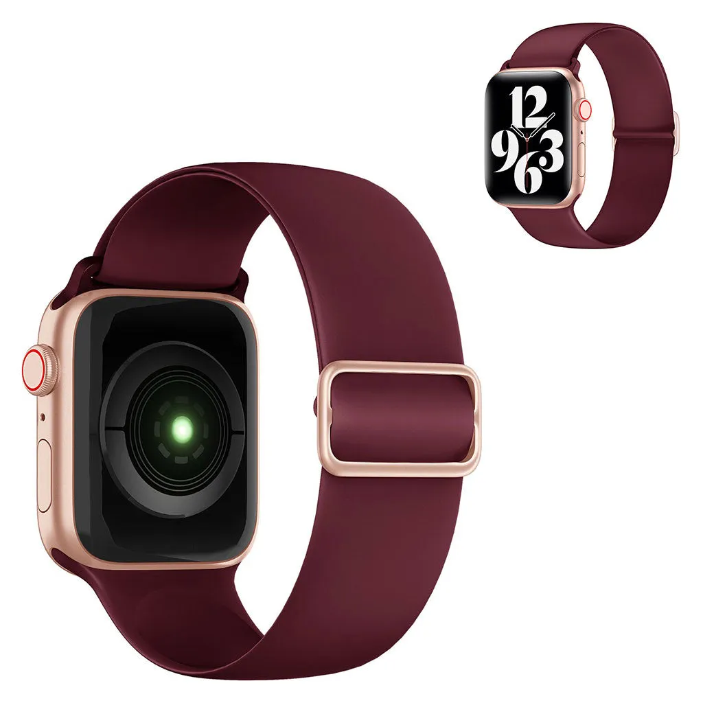 Apple Watch 44mm elastic silicone watch strap - Wine Red