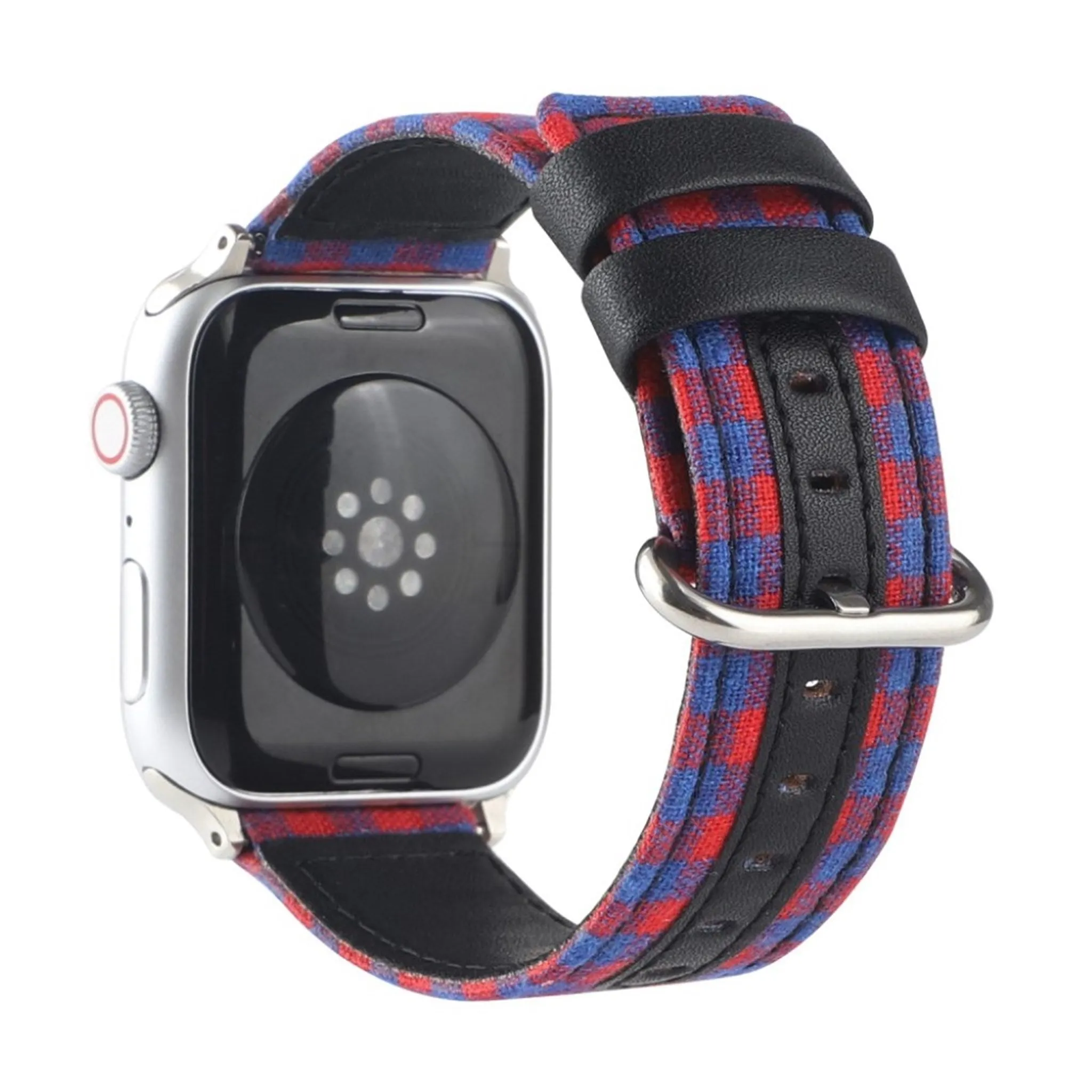 Apple Watch Series 6 / 5 40mm plaid nylon watch band - Red / Blue