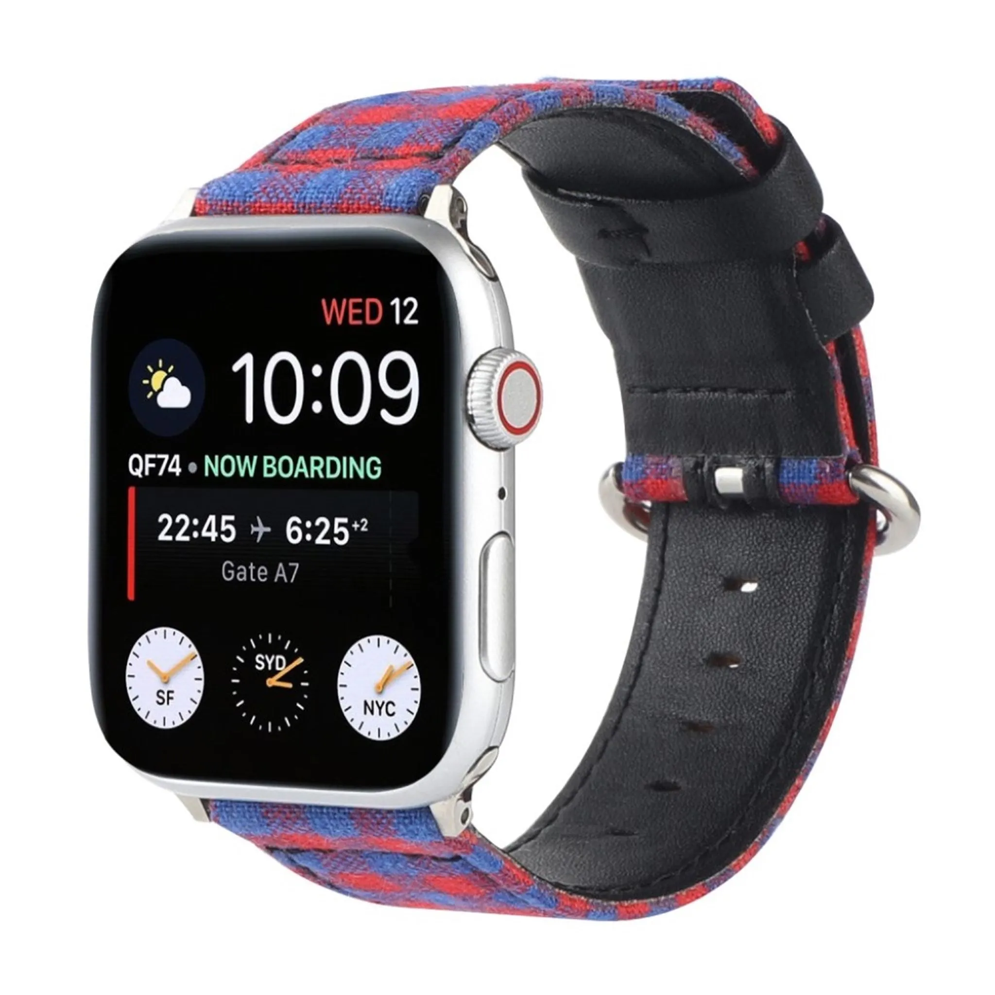 Apple Watch Series 6 / 5 40mm plaid nylon watch band - Red / Blue