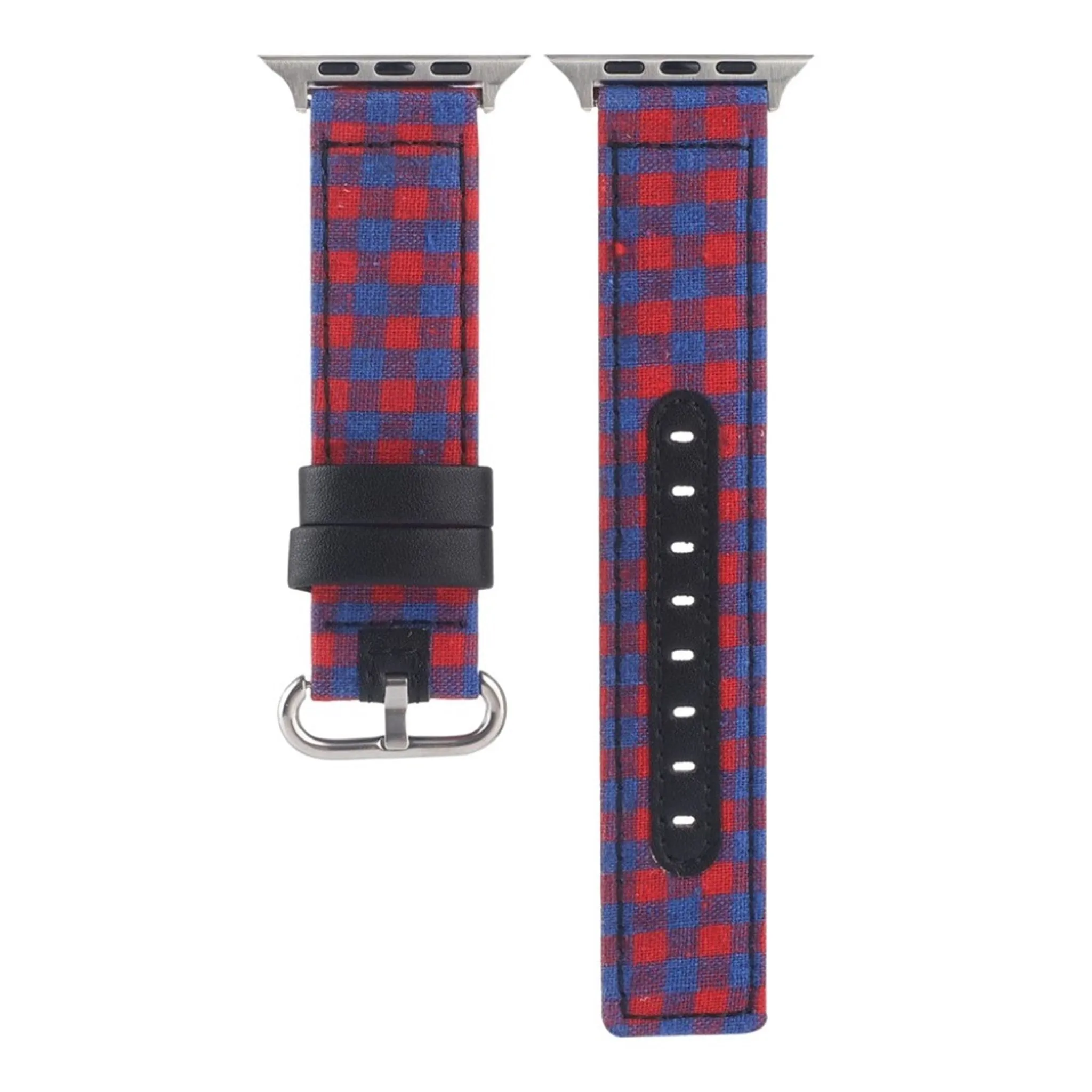 Apple Watch Series 6 / 5 40mm plaid nylon watch band - Red / Blue