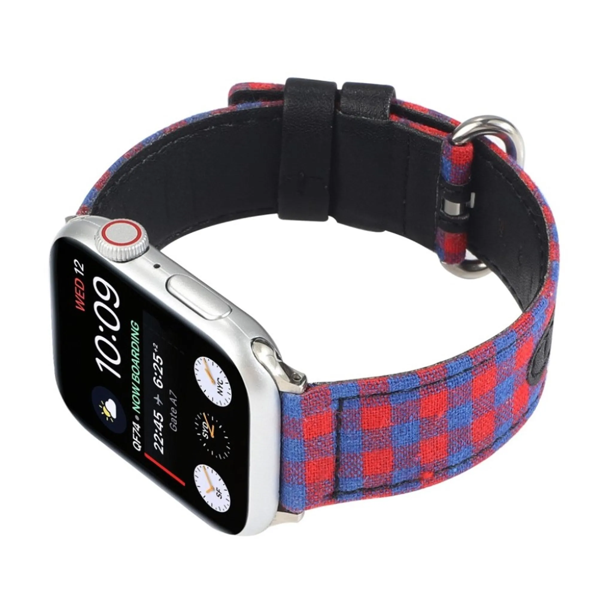 Apple Watch Series 6 / 5 40mm plaid nylon watch band - Red / Blue