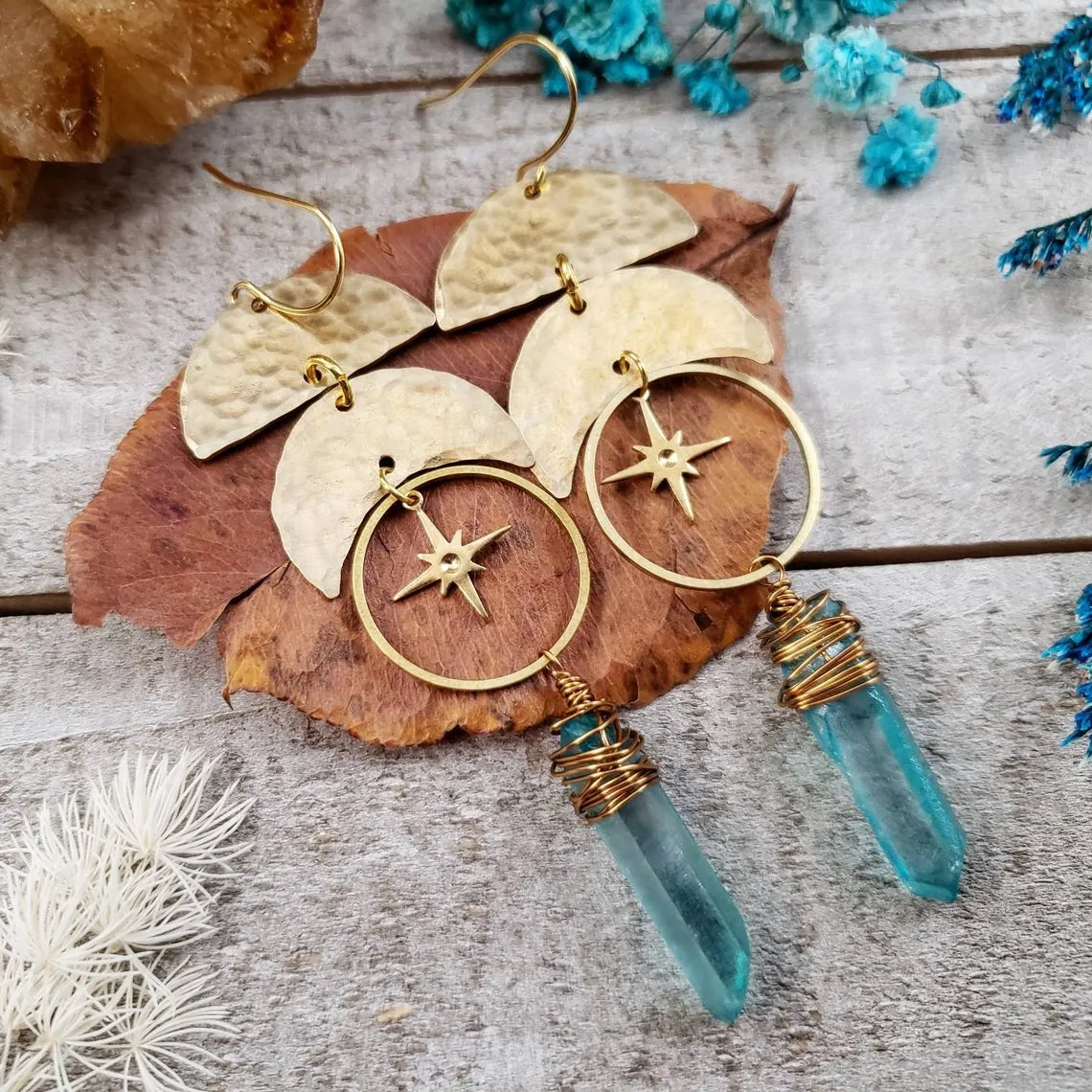 Astraea star goddess earrings