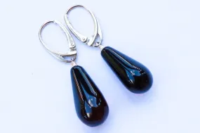 Baltic Amber Earrings Cherry Drops Natural 925 Sterling Silver 1.64" 3.9 gram