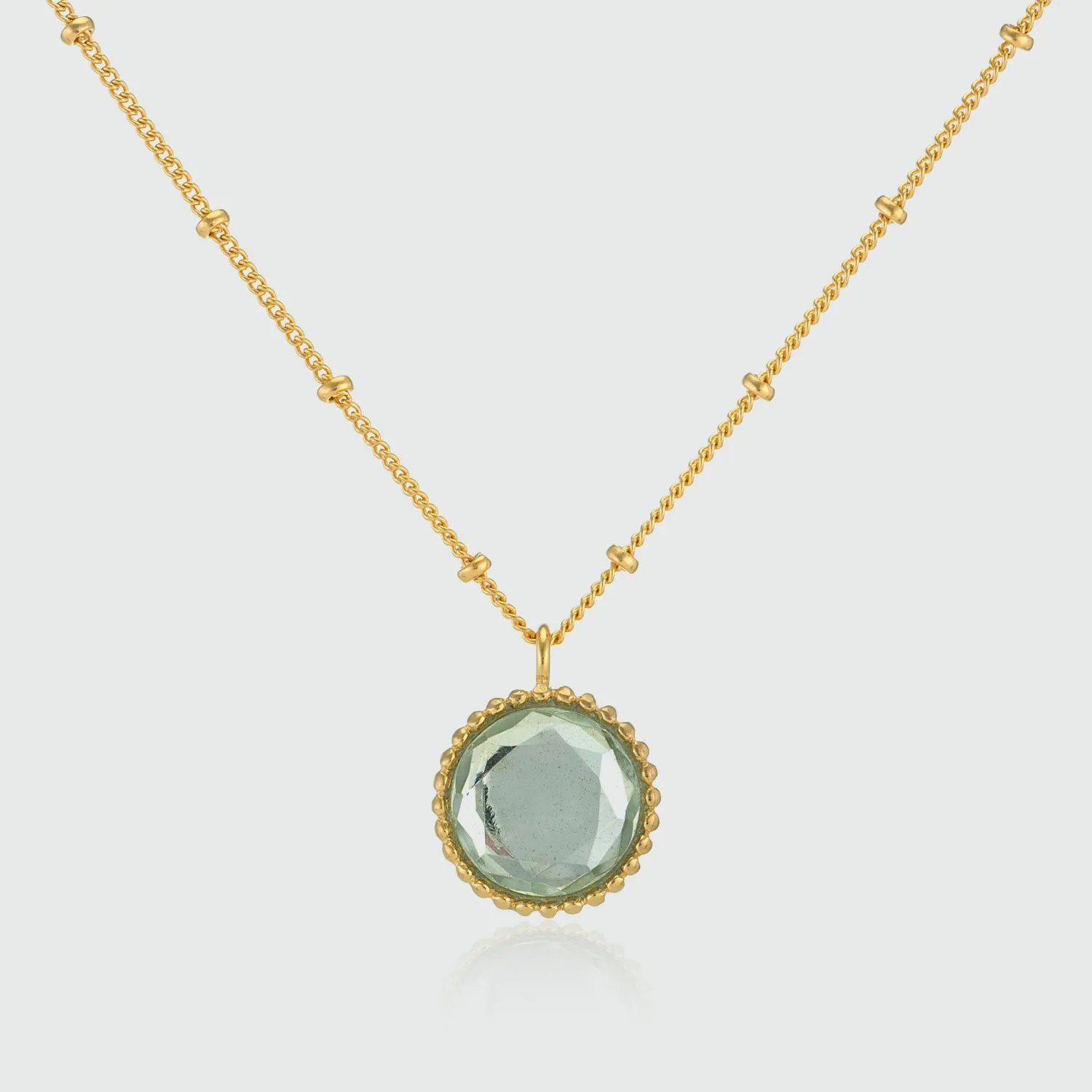 Barcelona August Green Amethyst Birthstone Necklace