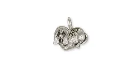 Basset Hound Angel Charm Jewelry Sterling Silver Handmade Dog Charm BH2-AC