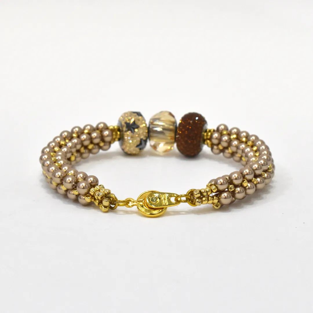 Becharmed Be' Dazzled-Brown Bracelet