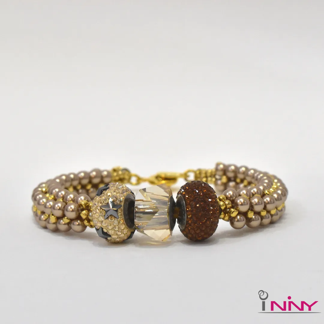 Becharmed Be' Dazzled-Brown Bracelet