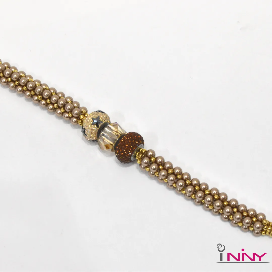 Becharmed Be' Dazzled-Brown Bracelet