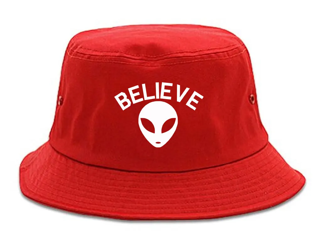 Believe Alien Mens Bucket Hat