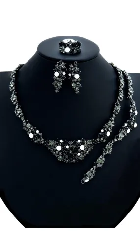 Black Fashion Necklace Necklace Jewellery Set