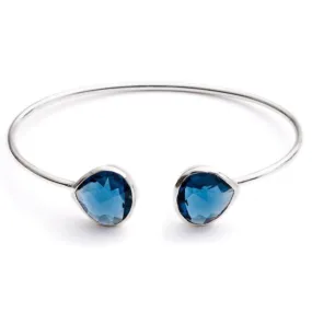 Blue Iolite Silver Lashea Teardrop Bangle