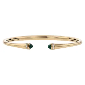 Bracelet in Yellow Gold with Malachite and Diamonds