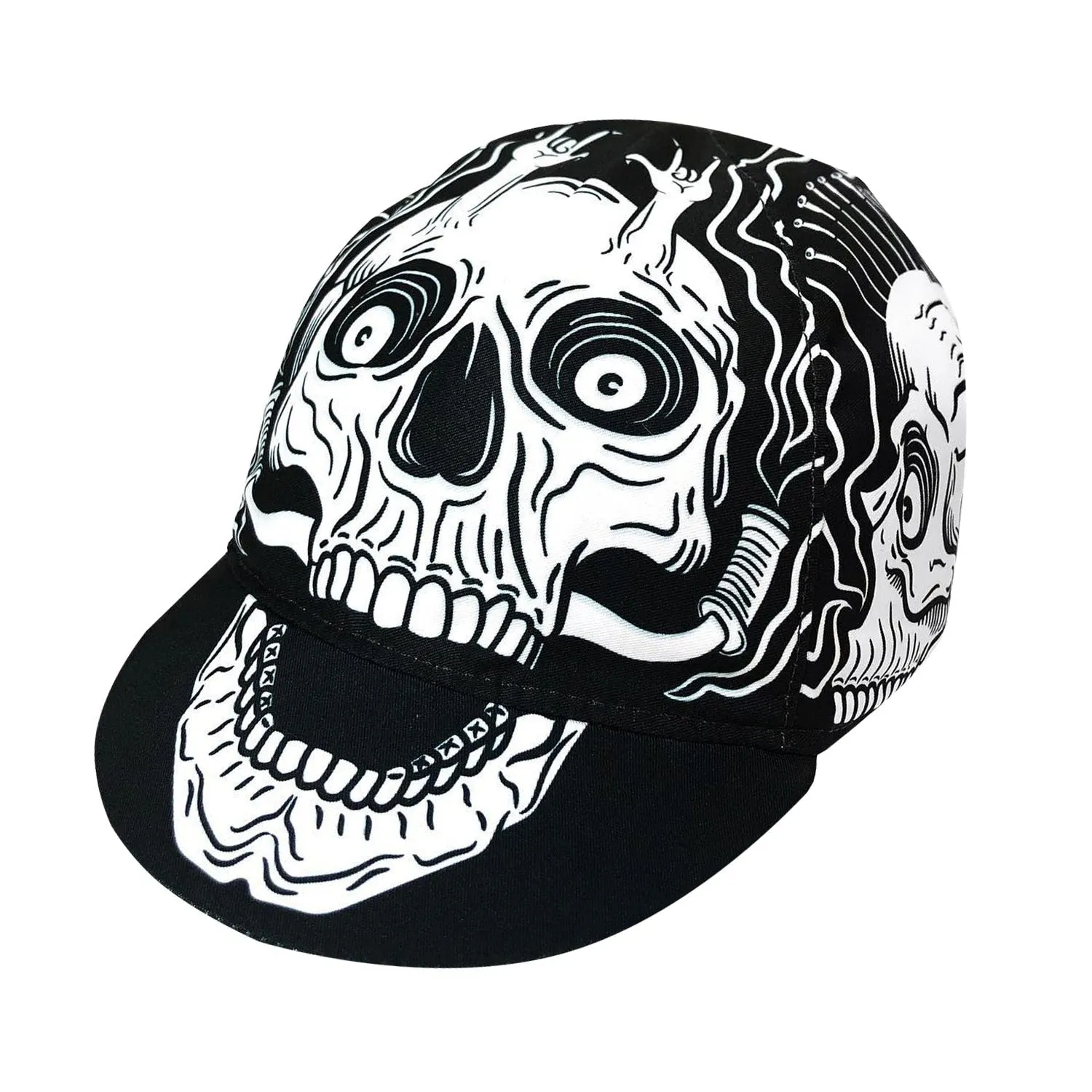 Brutal Skull With Knife Black Series Polyester Cycling Caps Outdoor Sports Bicycle Summer Hats Quick Dry Breathable Unisex