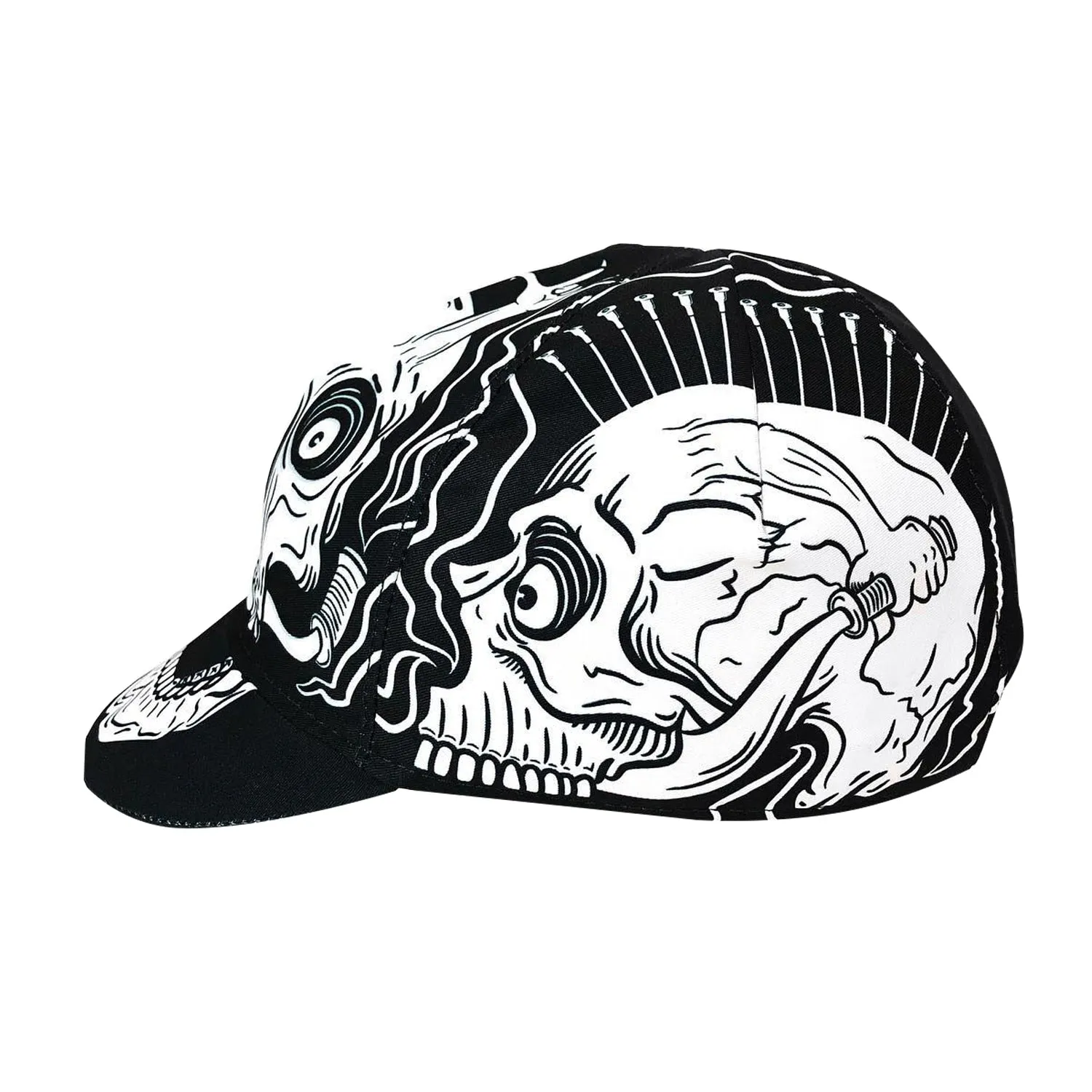 Brutal Skull With Knife Black Series Polyester Cycling Caps Outdoor Sports Bicycle Summer Hats Quick Dry Breathable Unisex