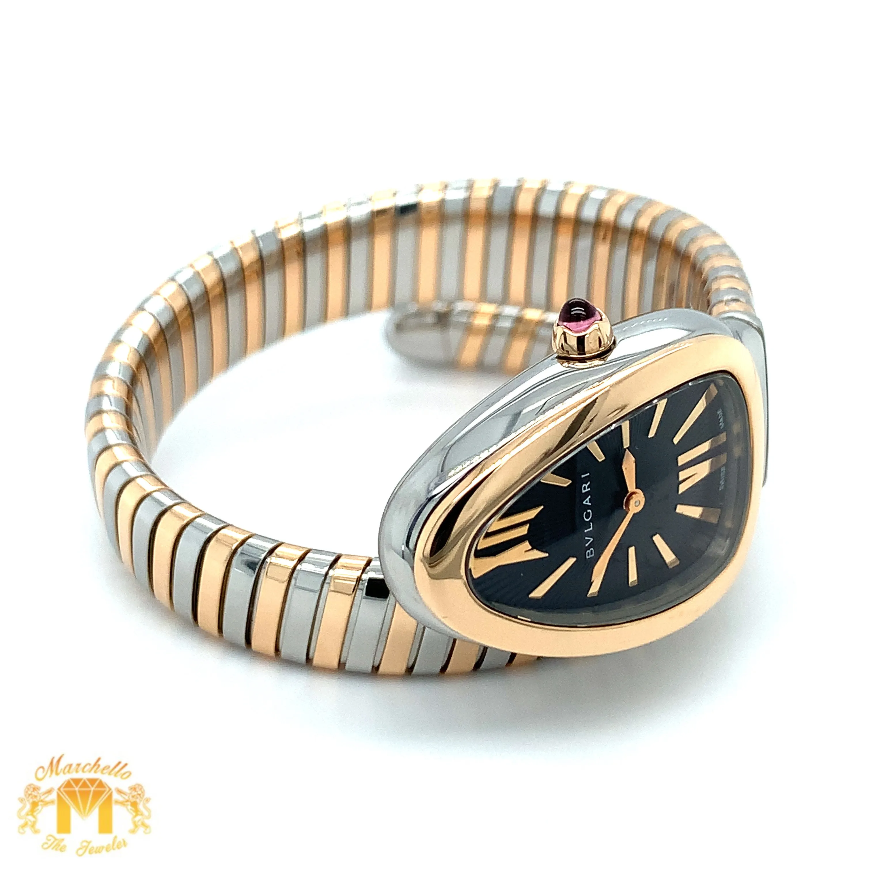 Bulgary Serpenty Tubogas Snake Watch with 18k Gold Two-tone Stainless Still and Rose Gold  Bracelet