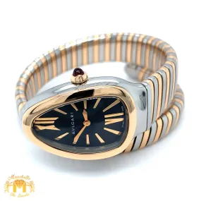 Bulgary Serpenty Tubogas Snake Watch with 18k Gold Two-tone Stainless Still and Rose Gold  Bracelet