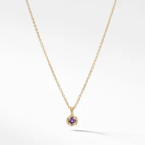 Cable Collectibles Kids Necklace Birthstone Necklace with Amethyst in 18K Gold, 3mm