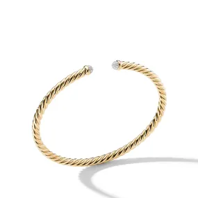 Cablespira Bracelet in 18K Yellow Gold with Pave Diamonds