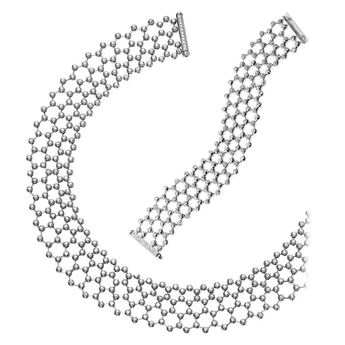 Cartier Diamond Tennis Necklace & Bracelet Suite