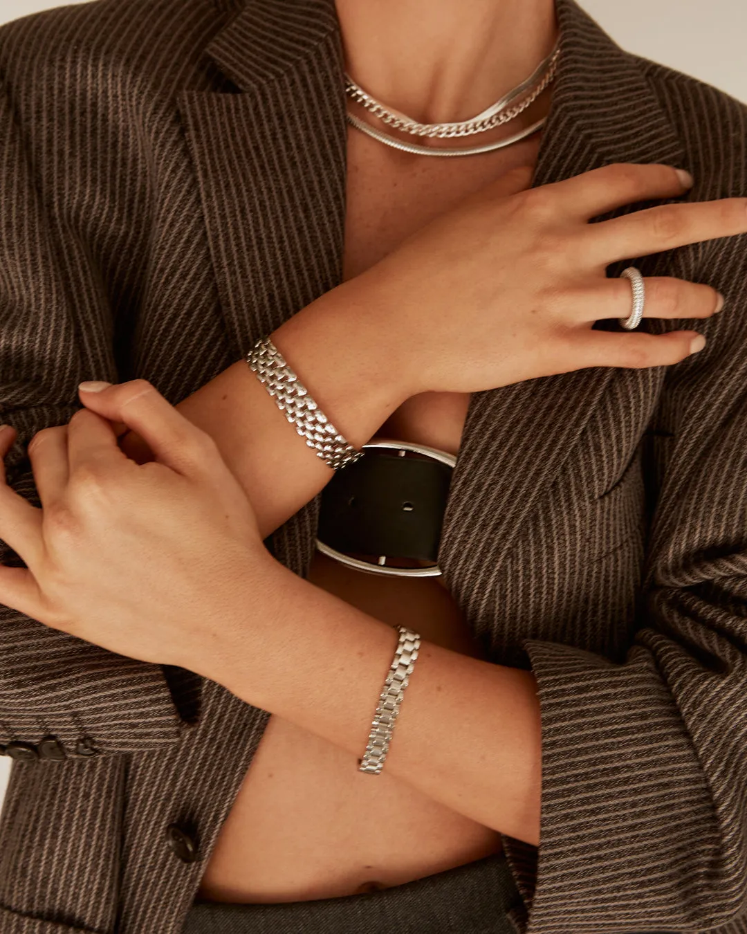 Celine Chain Link Bracelet- Silver